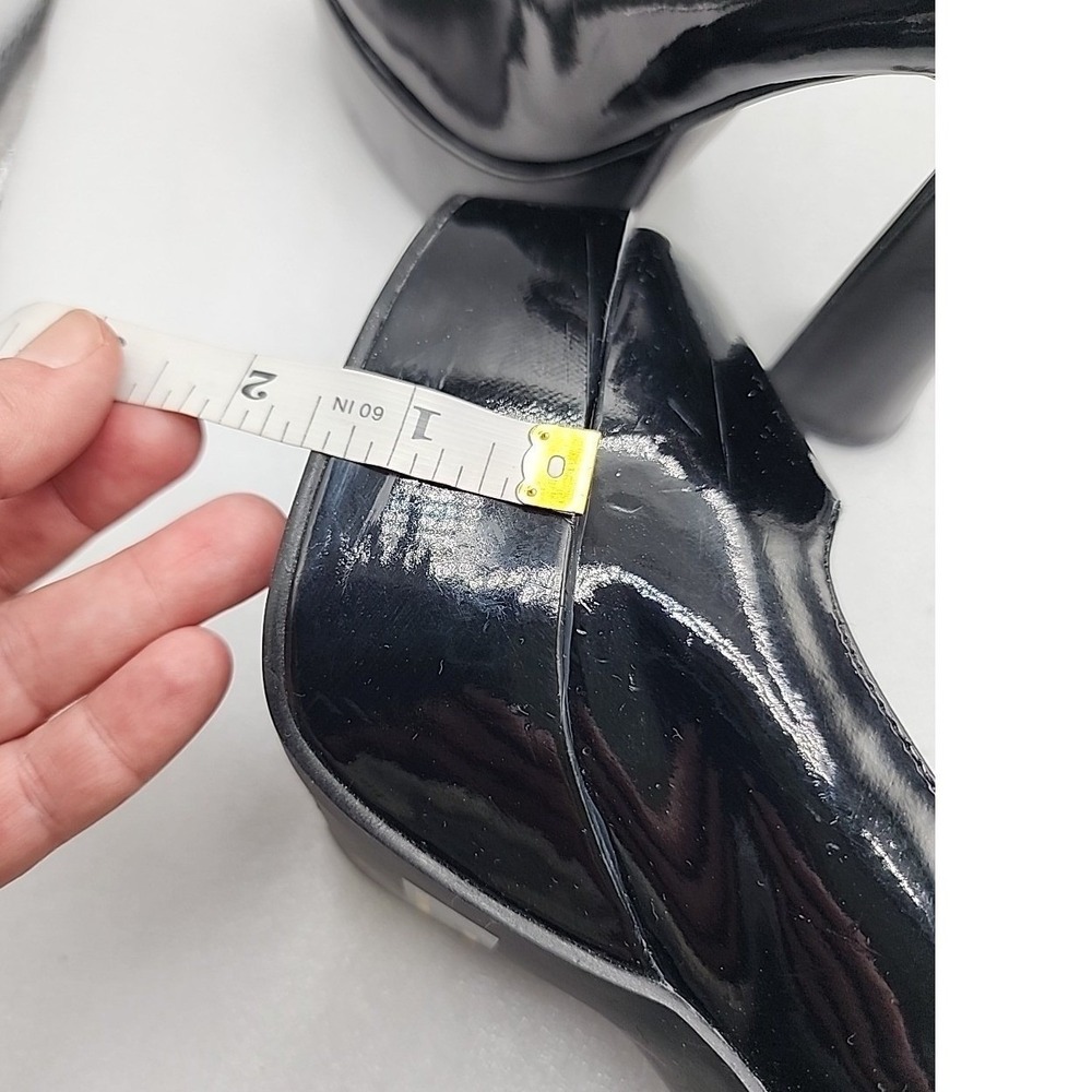 ELLIE Black Patent Leather High Heel Platform Mary Janes Womens SZ 8 - Picture 13 of 13